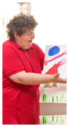 young woman with mental disability having an art therapy