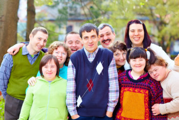 portrait of a happy people with disabilities